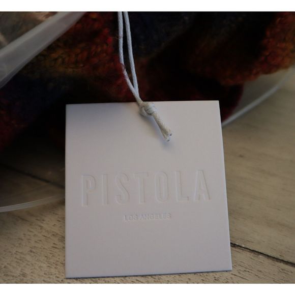 Pistola Carlen Women's Sz XL Multicolor Striped Mock Neck Oversized Sweater $198 - Picture 7 of 8